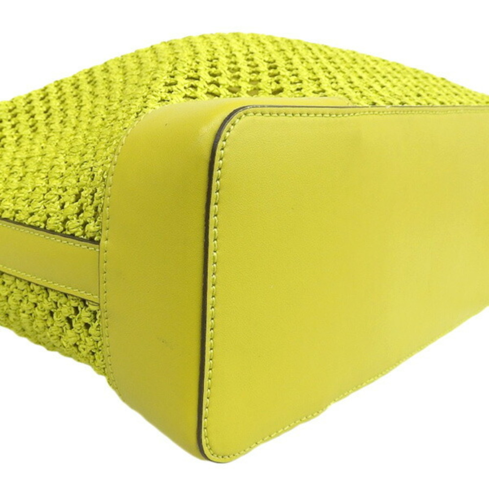 JIMMY CHOO Jimmy Choo Raffia Nine2Five Tote Bag Lime - Picture 3 of 8